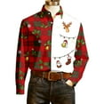 thumbnail image 1 of Christmas shirts Print Shirt Fashion Solid Color Crew Neck Casual Loose Fit Long Sleeve Open Front Coat Top For Holiday Outing, 1 of 4