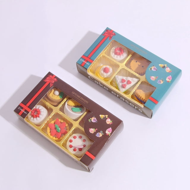 Juego de 12 mini gomas de borrar para pasteles con gomas para estudiantes, estudiantes de primaria, pequeños obsequios, simulación deliciosa y tentadora, tartas de huevo, fideos de huevo, delicias. JAMW Sencillez