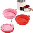 thumbnail image 1 of Air Fryer Silicone Liners, 2 Pieces Upgrade Foldable 7.5 Inch/8.5 Inch Round Silicone Air Fryer Baskets, 1 of 5
