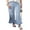 Blue, variant on SUNSIOM Women's Plaid Wide Leg Pants Ruffled Legs Elastic Waistband Loose Gingham Print Casual Trouser