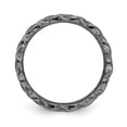 thumbnail image 2 of Sterling Silver Stackable Expressions Black-plated Carved Size 10, 2 of 3