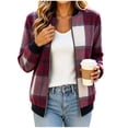 thumbnail image 7 of QIYAGBSA Plaid Bomber Jackets for Women Full Zip Baseball Collar Short Long Sleeve with Side Pockets Warm Winter Casual Fall Outerwear, 7 of 7