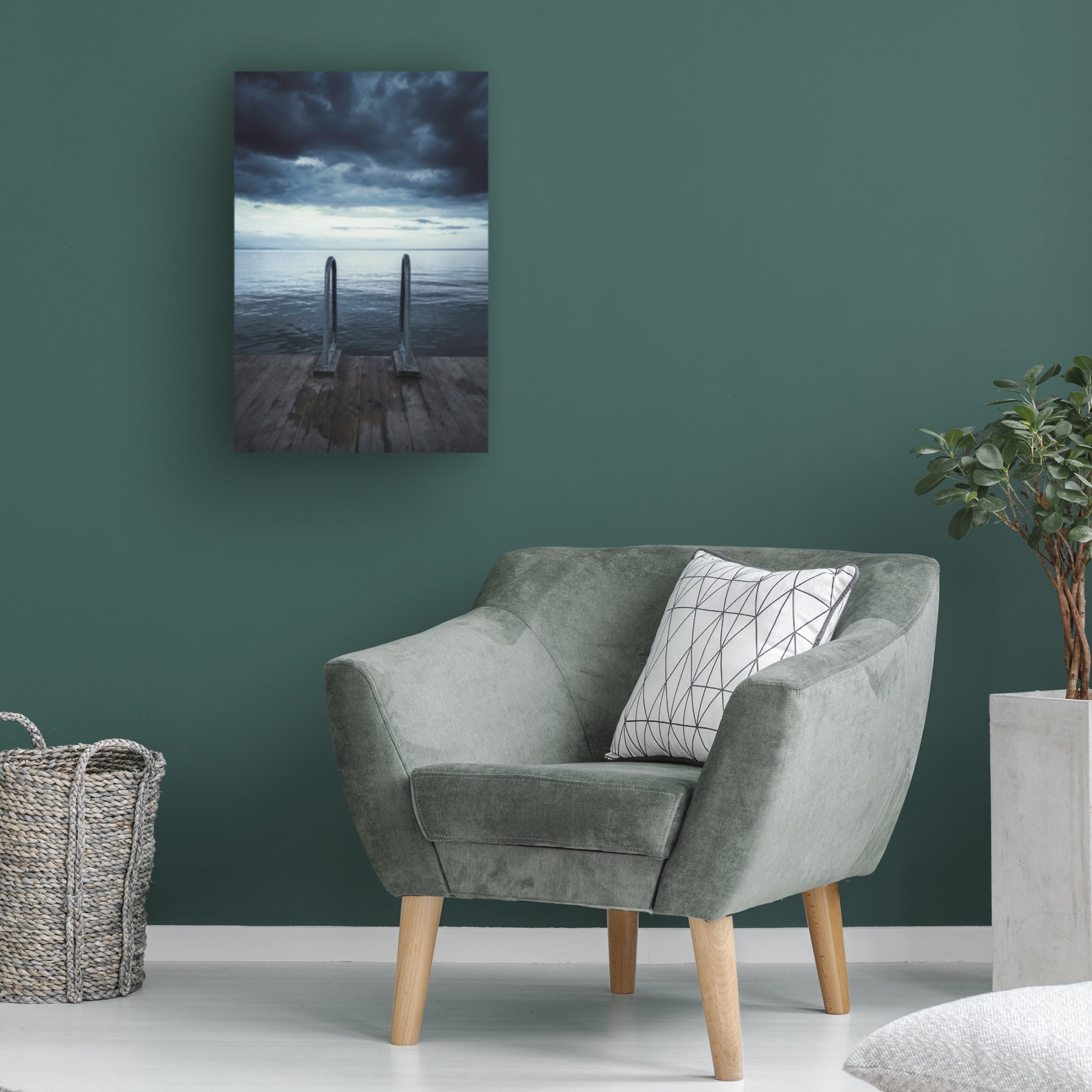Canvas Wall Art - Christian Lindsten 'Moody Jetty' Wall Art for Living Room, Bedroom, or Office D?cor by Trademark Fine Art - 22 x 32 Inches