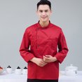 thumbnail image 2 of Chaqueta Cocinero Transpirable Chaqueta Baker Ropa Cocinero Gastronomía Ropa Laboral Cocinero L rojo Colcomx Uniforme del cocinero de los hombres de las mujeres, 2 of 8