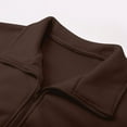 thumbnail image 6 of DHFJKG Women Hoodie Crop Coat Solid Color Zipper Stand Collar Elastic Waisted Oversized Long Sleeve Sweatshirt Cropped Jacket Fashionable Coats, 6 of 6