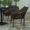 thumbnail image 6 of Merrick Lane Weather Resistant Indoor/Outdoor Stacking Patio Dining Chair with Steel Frame and PE Rattan - Espresso, 6 of 11
