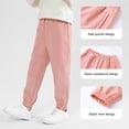 thumbnail image 5 of Kwasome Girls Pants Toddler Solid Color Relax Fit Rain Snow Pants Cvasual Pants Handsome Girl Clothings 6-7 Yearspink, 5 of 8