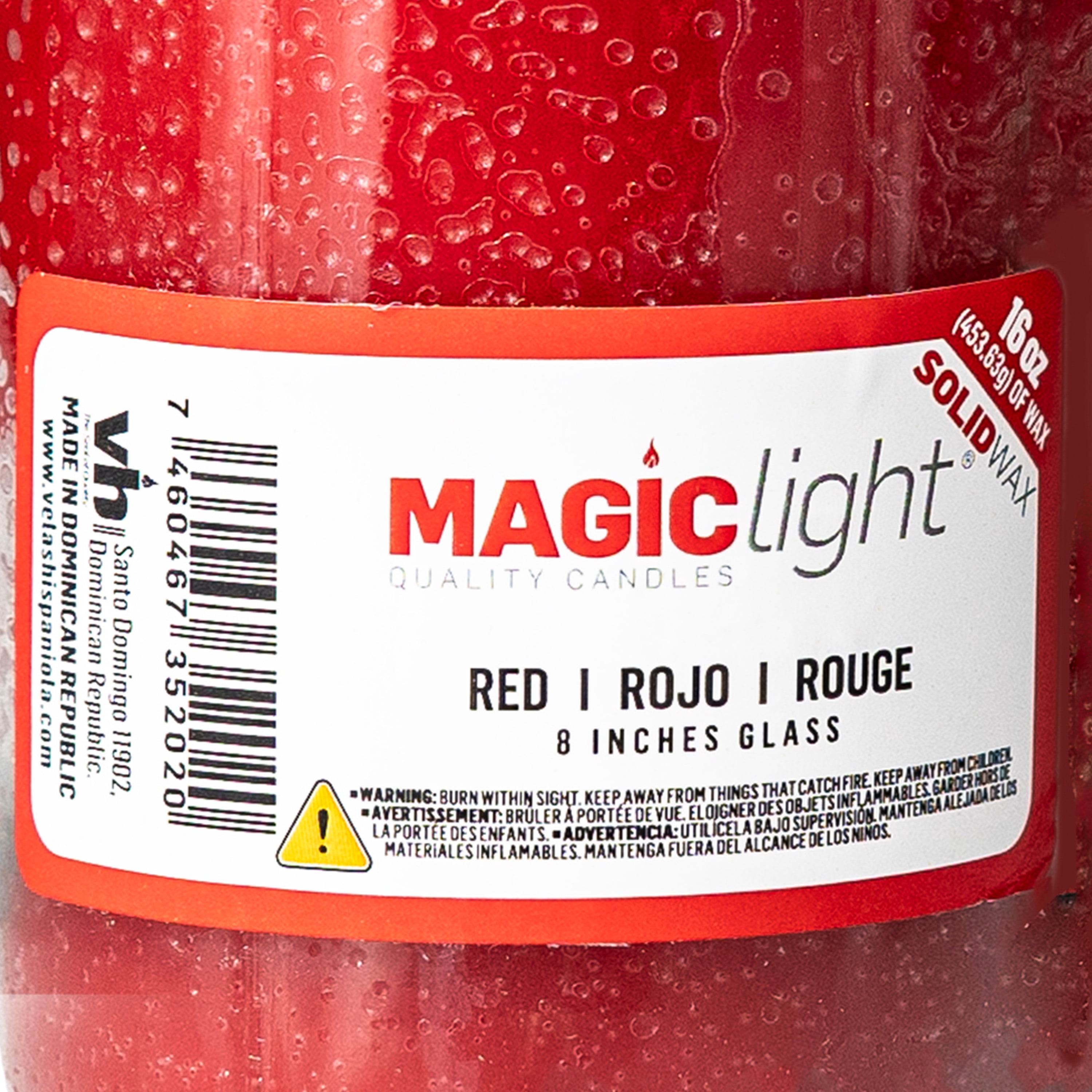 (2 pack) MagicLight Religious Candles 16 oz - Clear Glass Jar, Unscented Red Wax