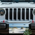 thumbnail image 5 of License Plate, Sandy Beach Path Decorative Front,Personalized Stainless Steel License Plate Cover For Men Women,12.2" X 6.2", 5 of 6