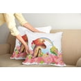 thumbnail image 2 of Ambesonne Floral Throw Pillow Cover 2 Pack, Mushroom House in Garden, 24", Multicolor, 2 of 5