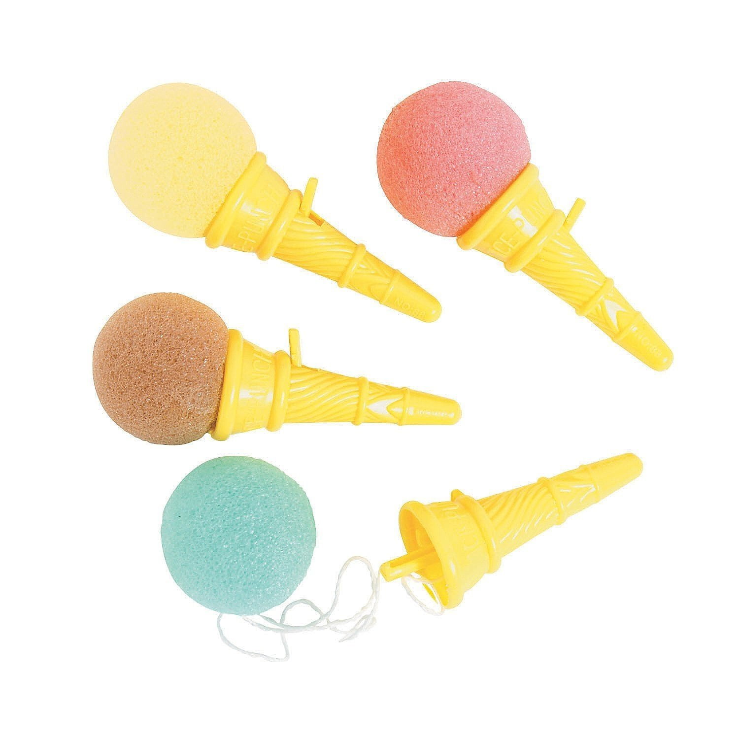 Dazzling Toys 4 Ice Cream Shooters Pack of 12-4 Inch Overall Size Plastic Cone and Foam Ball on a String Dazzling Toys 4 Ice Cream Shooters Pack of 12-4 Inch Overall Size Plastic Cone and Foam Ball on a String