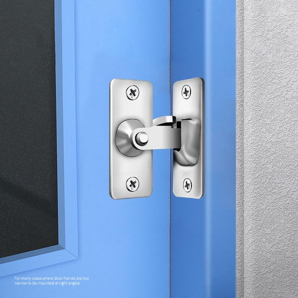 Pestillo de acero inoxidable de 90 grados Cerradura de puerta corrediza de ángulo recto de seguridad (S) 2 piezas