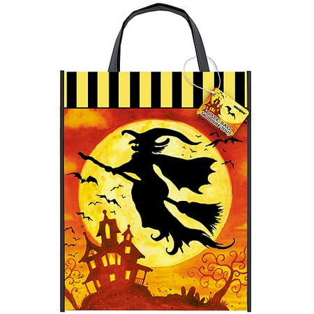Large Plastic Spooky Hollow Halloween Trick-or-Treat Bag, 15" x 12"