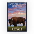 thumbnail image 3 of Antelope Island State Park, Utah, Bison and Sunset (16x24 Giclee Gallery Art Print, Vivid Textured Wall Decor), 3 of 3