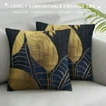 thumbnail image 3 of JEUXUS Abstract with Blue Tropical Leaves Throw Pillow Covers Cushion Covers for Couch Sofa Modern Abstract Art Pillowcases Outdoor Bedroom Living Room Home Decor, 3 of 5