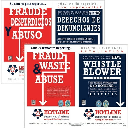 ComplyRight DOD Fraud and Whistleblower Hotline Poster Bilingual (E2250B)