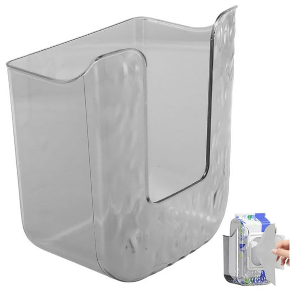1 Pack Bathroom Wipe Holder,Wall Mounted Wipes Dispenser,Kitchen Wipes Storage Box,No Punching Clear Tissue Holder,Self-Adhesive Plastic Tissue Container,for Home Bedroom Toilet Gray