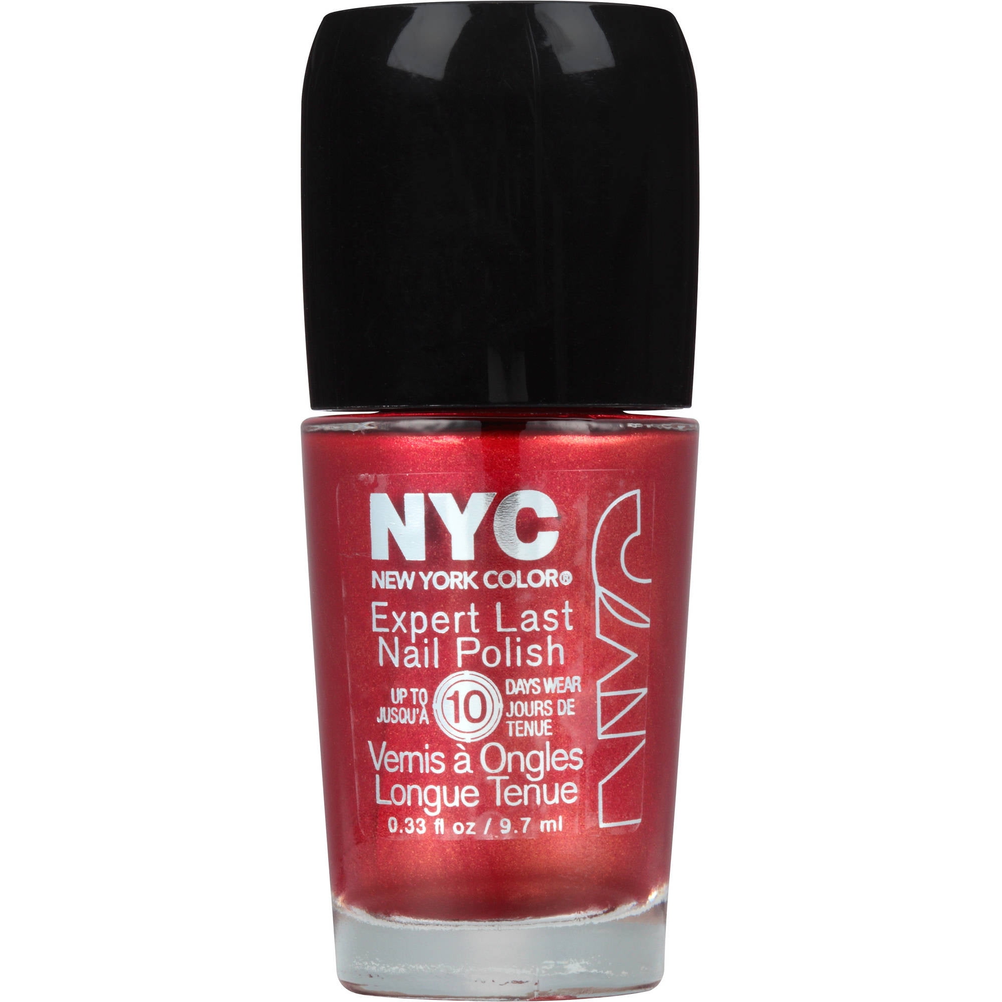 NYC New York Color Expert Last Nail Polish, 261 Red Me the News,  Fl.  Oz. 