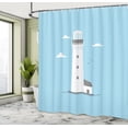 thumbnail image 4 of Ambesonne Nautical Beach Shower Curtain, Lighthouse Clouds, 69"Wx70"L, Pale Sky Blue and Grey, 4 of 4