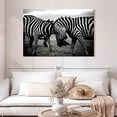 thumbnail image 2 of Elephant Stock Zebra Face Off Wall Art - Horizontal Canvas Wall Art - Living Room Wall Decor - Animal Canvas - Black And White Decor - 48" x 32", 2 of 8