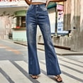 thumbnail image 5 of adviicd Boot Cut Jeans for Woman Women's Essentials Ripped Mid Rise Destroyed Skinny Jeans Blue,M, 5 of 5