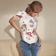 thumbnail image 3 of Fotbe Floral Mushroom Body de Mujer con Cuello Redondo y Mangas Cortas, Sin Mangas Ajustado, Suave, Cómodo y Básico-X-Large, 3 of 7