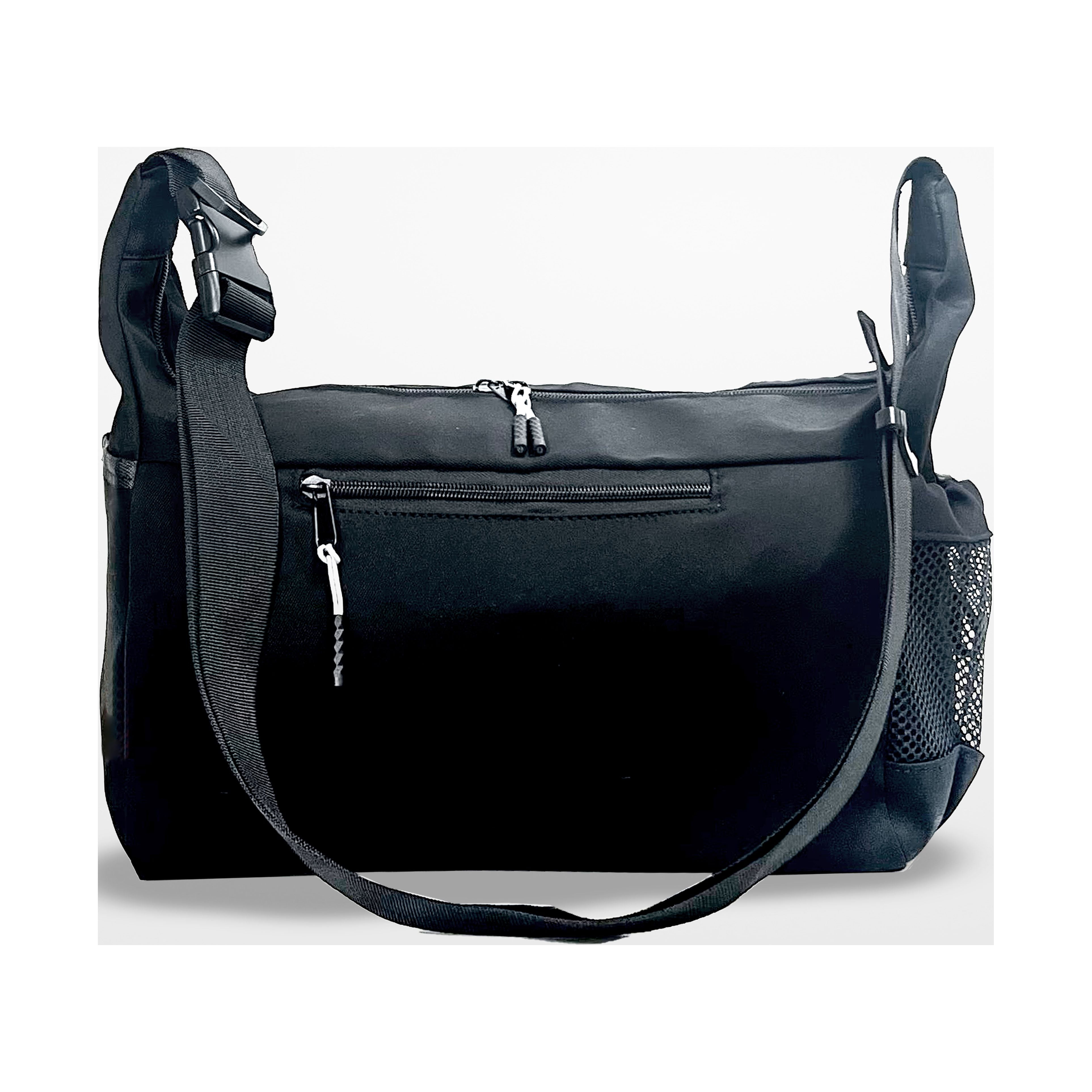 Health Trak Unisex 15.7" Sports Duffel Bag with Multi Pocket & Shoes Compartment, Black, 1-Piece