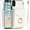 Off White, variant on MYKOMI Phone Case for iPhone Xs Max Wallet Cover with HD Screen Protector and RFID Ring Credit Card Holder Cell Accessories i X XR Xsmax 10x SX Xmax 10xs 10s 10 Plus Xmaxs Women Black