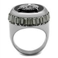 thumbnail image 3 of Luxe Jewelry Designs Men's Stainless Steel Ring with Black Jet Crystals, Size 10, 3 of 4
