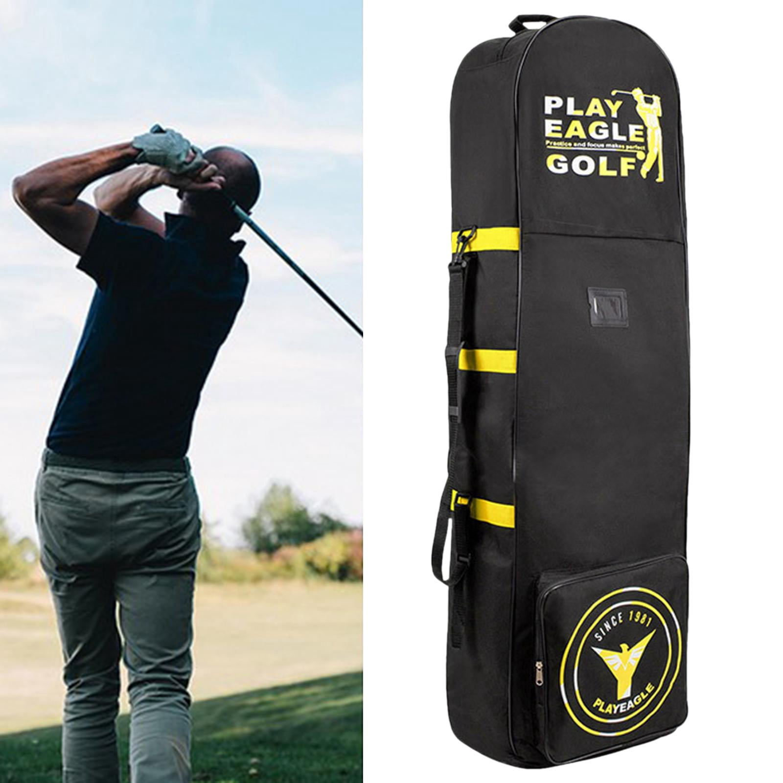 harayaa Airline Golf Travel Bag Golf Travel Cover Zipper Foldable Storage Bag Golf Clubs Yellow