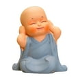 thumbnail image 2 of CxhicLuv Zen Monk Resin Figurine, Small Brown Buddha Statue for Living Room & Tea Table, Zen Home Decor, Calming Desktop Ornaments for Office, Mindful Christmas Decorations, 2 of 7