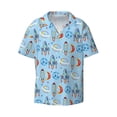 thumbnail image 5 of Daiia Cartoon Rocket With Space Men's Linen Shirts Short Sleeve Casual Shirts Button Down Shirt for Men Beach Summer Wedding Shirt-3X-Large, 5 of 6