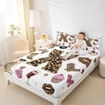 thumbnail image 4 of Feelyou Initial X Letter Bed Sheets, Fashion Girl White Brown King Sheets, 4pcs, 4 of 7
