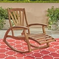 thumbnail image 4 of GDF Studio Kelsey Outdoor Acacia Wood Rocking Chair with Footrest, Teak Finish, 4 of 12