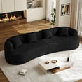 thumbnail image 5 of Wiilayok 131" Modern Chenille Sectional Sofa,Curved Sofa with Deep Seat,Cloud Compression Sofa Couch for Living Room,No Assembly,Black, 5 of 10