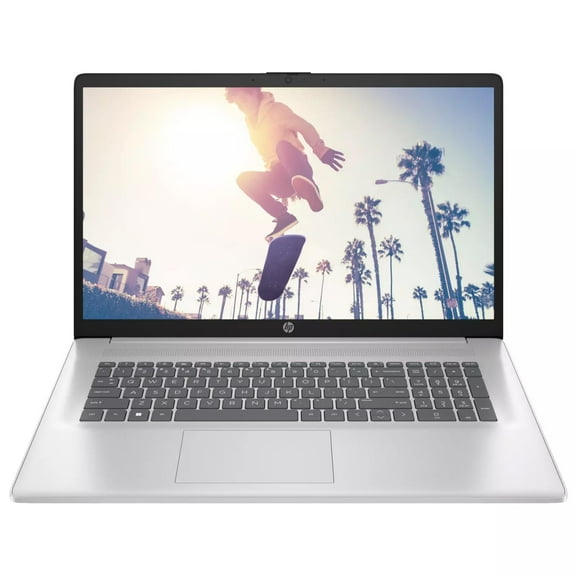 HP 17.3" Touchscreen Laptop, Intel Core 7 150U 10-Core Processor, 16GB RAM, 1TB PCIe SSD, Backlit Keyboard, Wi-Fi 6, Bluetooth 5.3, Windows 11 Home, Natural Silver, EAT Laptop Foldable Stand