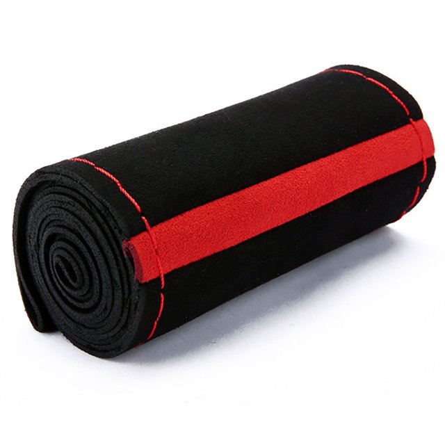 38cm Universal Auto Steering Wheel Cover Breathable Suede Hand Sewing Braid Nonslip Vehicle Parts With Needle Thread