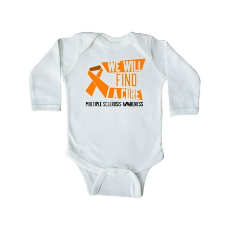 

Inktastic We Will Find a Cure- Multiple Sclerosis Awareness Gift Baby Boy or Baby Girl Long Sleeve Bodysuit