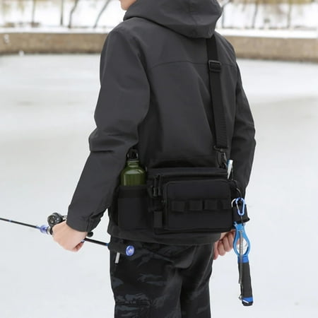 DFDIEJZ Compact Durable and Versatile Fishing Tackle Crossbody Bags with Ample Storage Box for Lures Lines and Accessories. Comfortable Shoulder Style Perfect for Outdoor Camping and