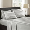 thumbnail image 2 of Ensemble de Draps en Satin Polyester 6 Pcs Madison Park Essentials en Gris Clair, 2 of 8