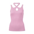 thumbnail image 3 of yunLCZ Square Neck Tank Top Sexy Women's Strap Neck Tight Tank Top With Crossed Neck Summer Sleeveless Tops, 3 of 3