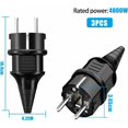 thumbnail image 2 of Toma de corriente macho, enchufe eléctrico, toma macho, toma de 250 V (16 A), a prueba de salpicaduras y duradera Se puede utilizar para contacto de puesta a tierra de cable de 6-16 mm Enchufe SEBS, IP44, paquete de 3, 2 of 5