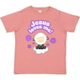 thumbnail image 3 of Inktastic Jesus Loves Me Cute Lamb and Flowers Boys or Girls Toddler T-Shirt, 3 of 5