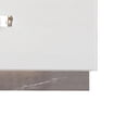 thumbnail image 4 of Benjara Ruo 25"" Modern NightStand-2 Drawers-Chrome Plinth Base-White Wood, 4 of 6