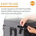 thumbnail image 4 of K&H Pet Products Travel Bike Basket Hood for Pets Classy Gray Large 12.5 X 16 X 13 Inches, 4 of 7
