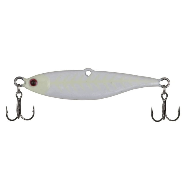Berkley BHBVB-010-GHE Vibrato Jigging Bait, Slow Flutter on Fall, Enchanced Cosmetics, 2", 3/8oz, two treble hooks, Ghostescent