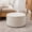 Cream, variant on Modern Round Boucle Upholstered Ottoman with Soft Padded Seat, Multi-Functional Sofa Footrest, Side Table, Extra Seating (Cream, 24" D x 24" W x 13" H)