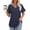 Navy, variant on Tqcoqu Women's T Shirts V Neck Short Sleeve Casual Tops Loose Fit Basic Tees with Curved Hem,Navy,Women's S-XXL
