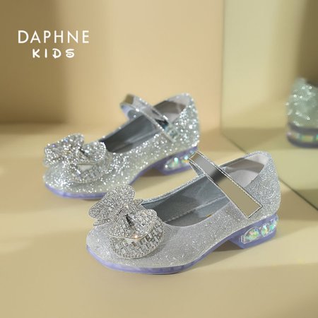 

DAPHNE Girls Elegant Casual Sequin Princess Shoes With Bow Non-slip Walking Shoes Sandals For Party Performance