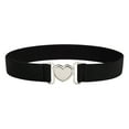 thumbnail image 2 of kkbbma under $5 Skinny Belts for Women Girls, Fashion Dress Belts Stretch with Heart Shape Buckle Waist Belts Plus Size Elastic Waist Band for Dresses, 2 of 6
